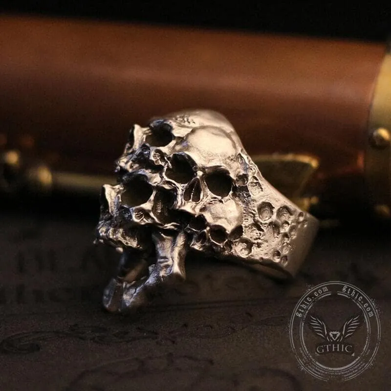 Multifaceted Skull Sterling Silver Ring sold by GTHIC product image thumbnail 4