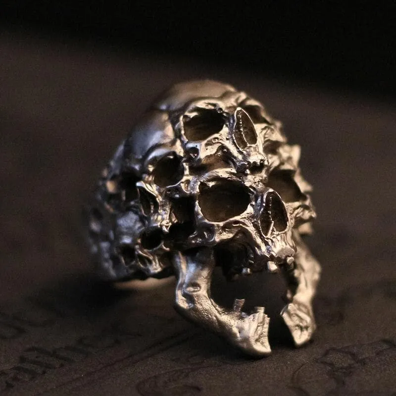 Multifaceted Skull Sterling Silver Ring sold by GTHIC