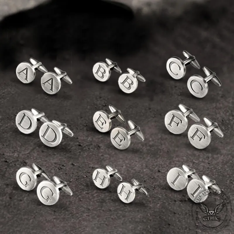 Vintage Letter Copper Round Cufflinks sold by GTHIC product image thumbnail 2