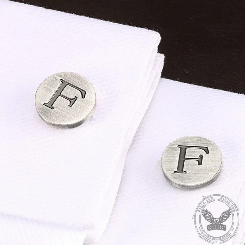 Vintage Letter Copper Round Cufflinks sold by GTHIC product image thumbnail 4