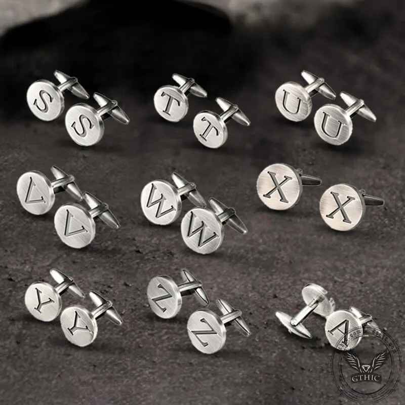 Vintage Letter Copper Round Cufflinks sold by GTHIC product image thumbnail 3