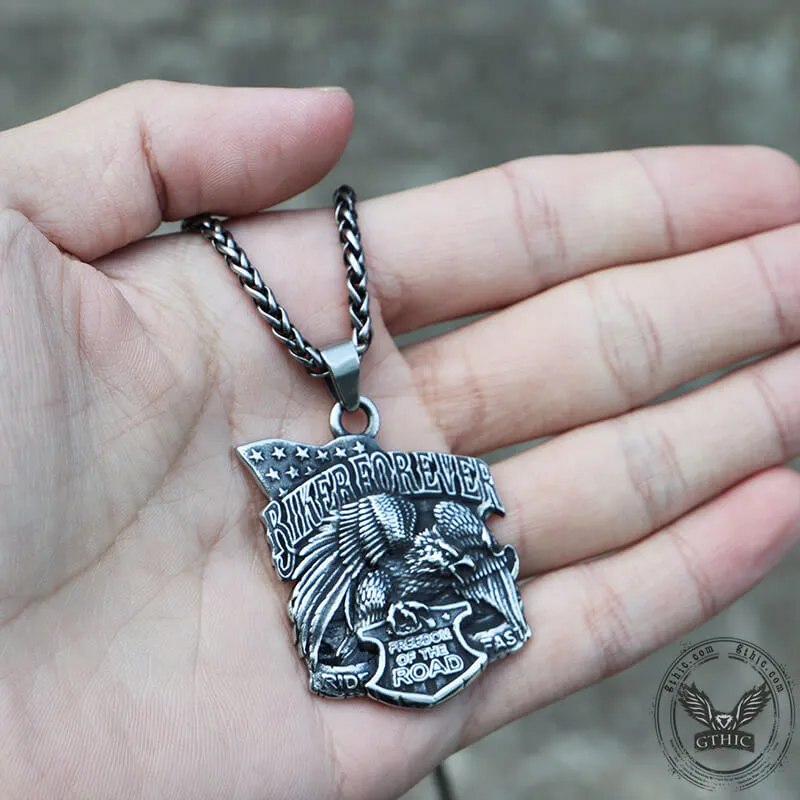 Eagle Shield Biker Forever Stainless Steel Pendant sold by GTHIC product image thumbnail 3