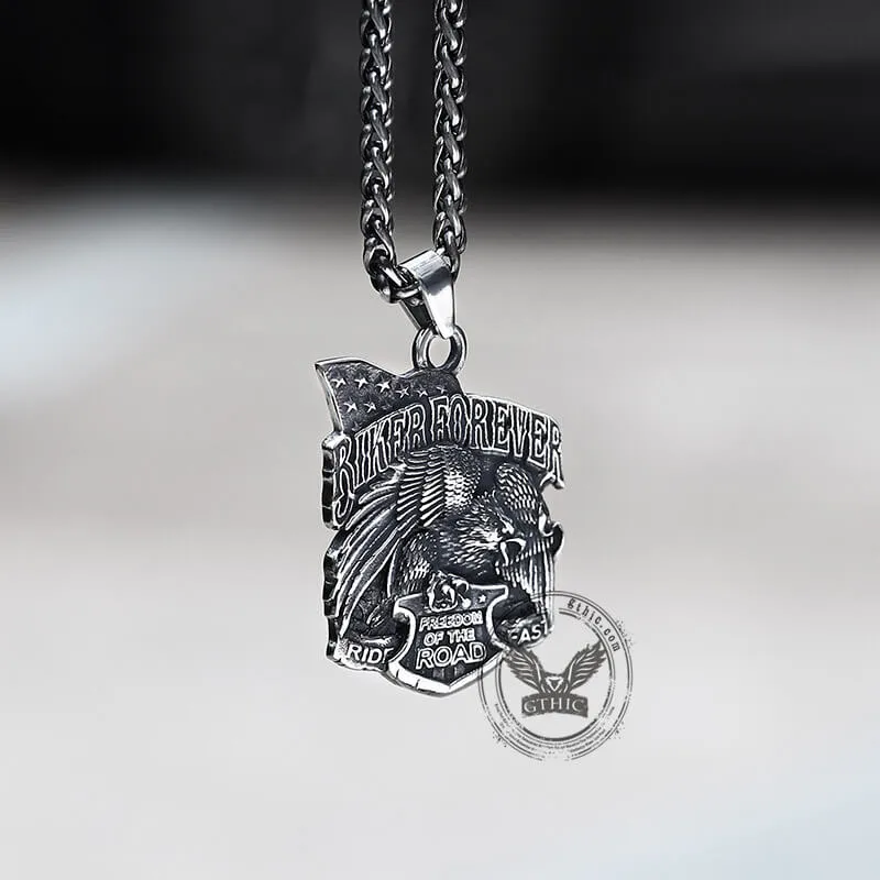 Eagle Shield Biker Forever Stainless Steel Pendant sold by GTHIC product image thumbnail 5