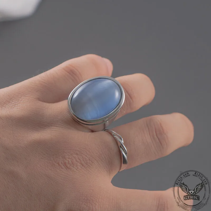Blue Opal Stainless Steel Gemstone Ring sold by GTHIC product image thumbnail 2