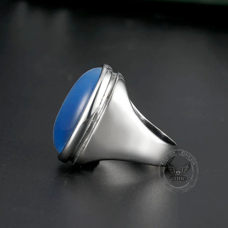 Blue Opal Stainless Steel Gemstone Ring sold by GTHIC product image thumbnail 5