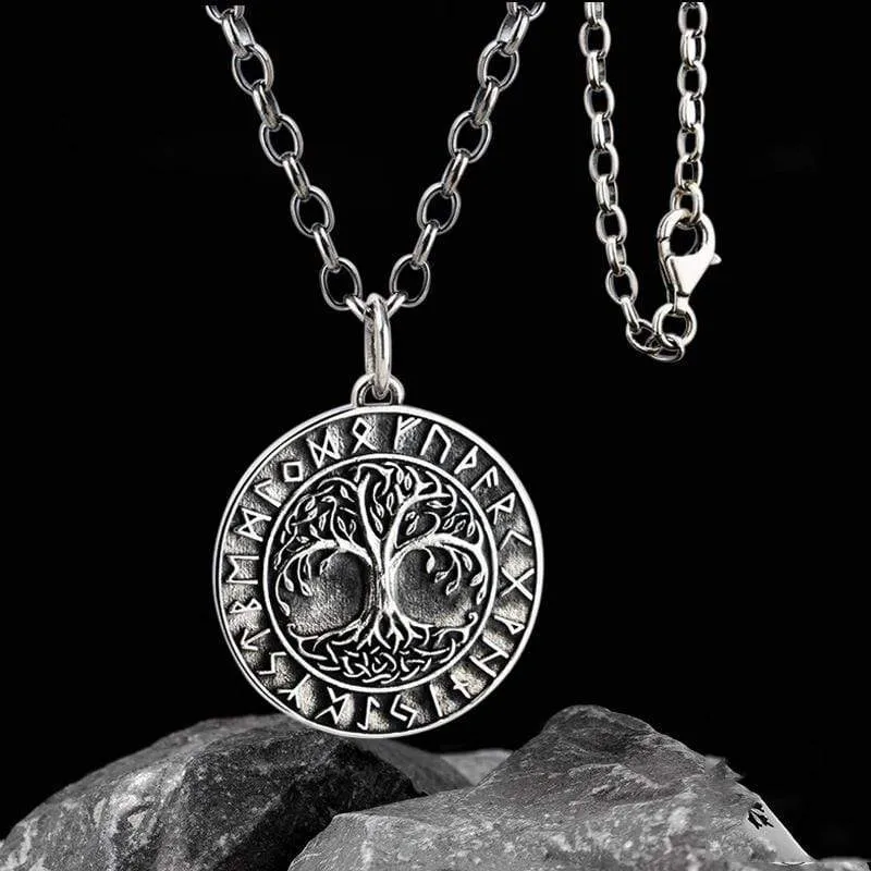 Tree Of Life Runes 925 Silver Viking Pendant sold by GTHIC