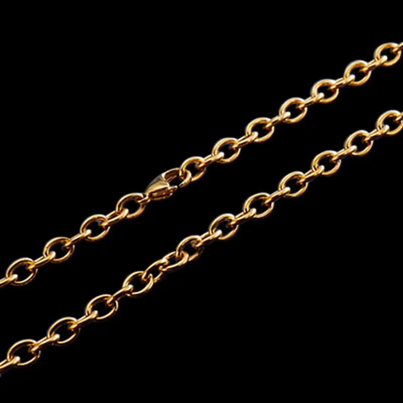 3 mm* 60 cm Cable Link Gold Chain sold by GTHIC