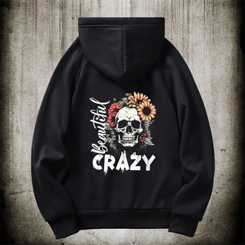 Crazy Flower Sugar Skull Hoodie Coat sold by GTHIC product image thumbnail 2