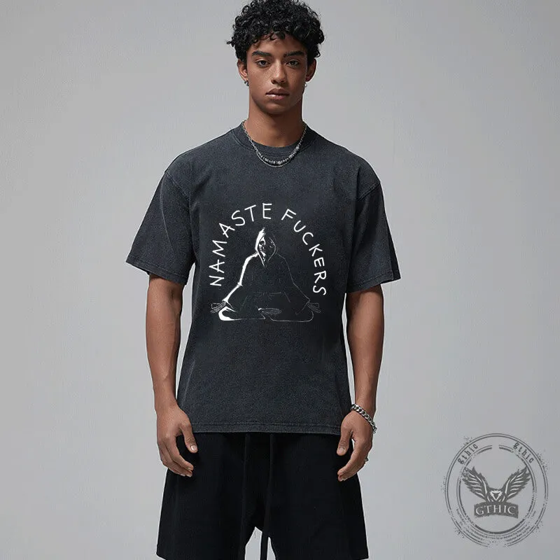 Vintage Washed Namaste Fuckers T-shirt sold by GTHIC product image thumbnail 2