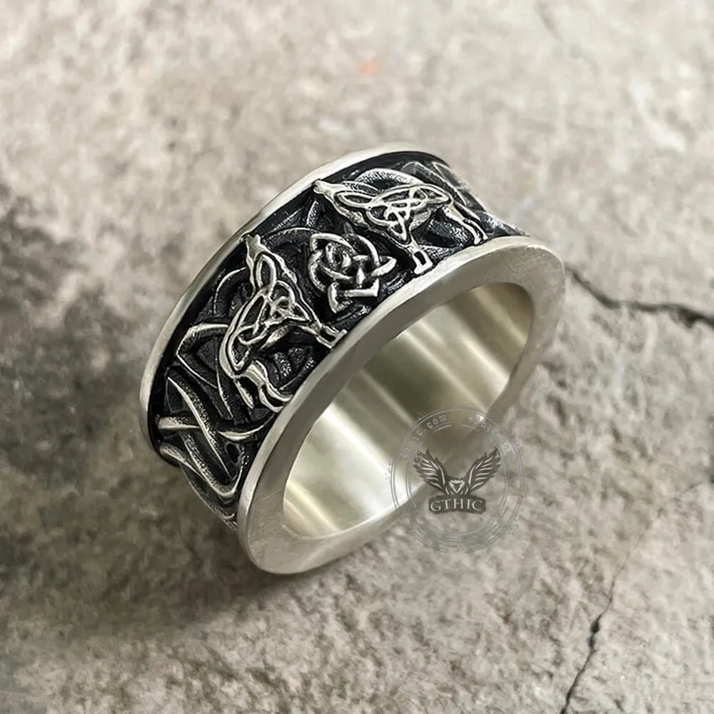 Fenris-wolf Sterling Silver Viking Ring sold by GTHIC product image thumbnail 2