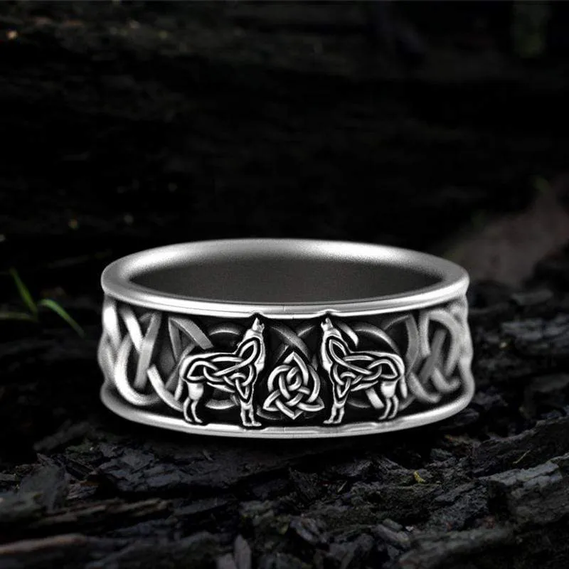 Fenris-wolf Sterling Silver Viking Ring sold by GTHIC