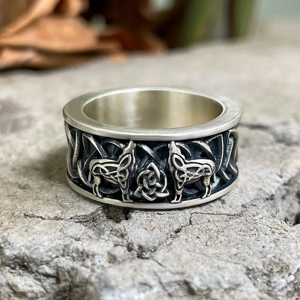 Fenris-wolf Sterling Silver Viking Ring sold by GTHIC product image thumbnail 5