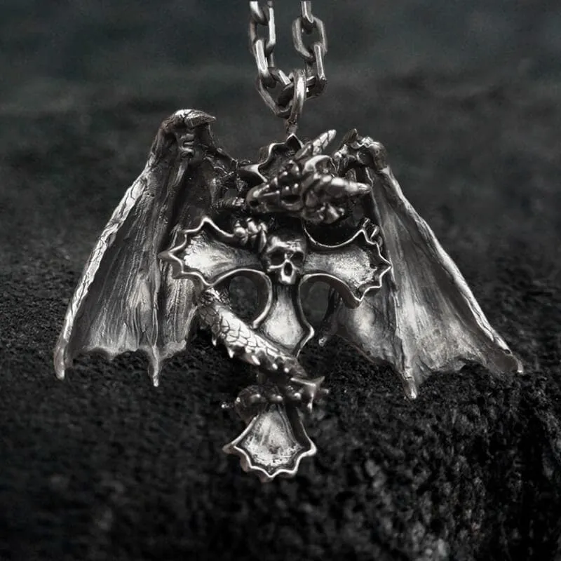 Devil Dragon Skull Sterling Silver Pendant sold by GTHIC product image thumbnail 5