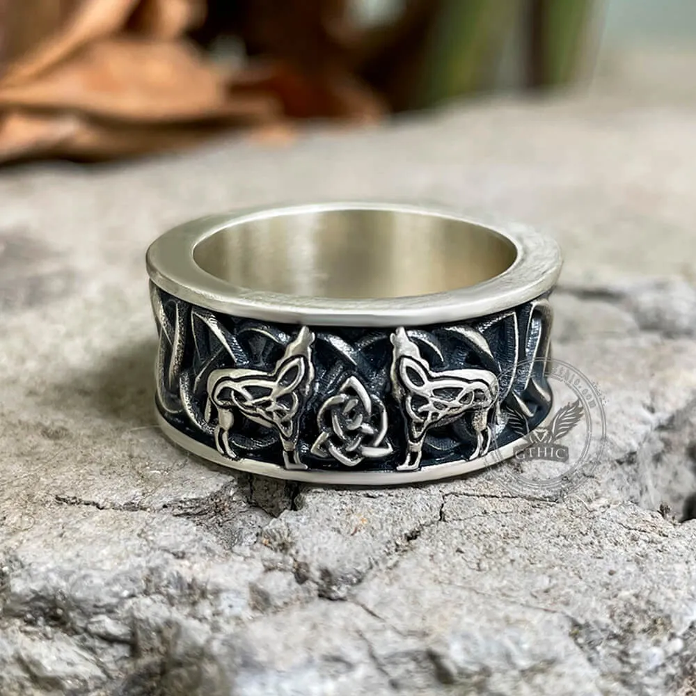 Fenris-wolf Sterling Silver Viking Ring sold by GTHIC product image thumbnail 3