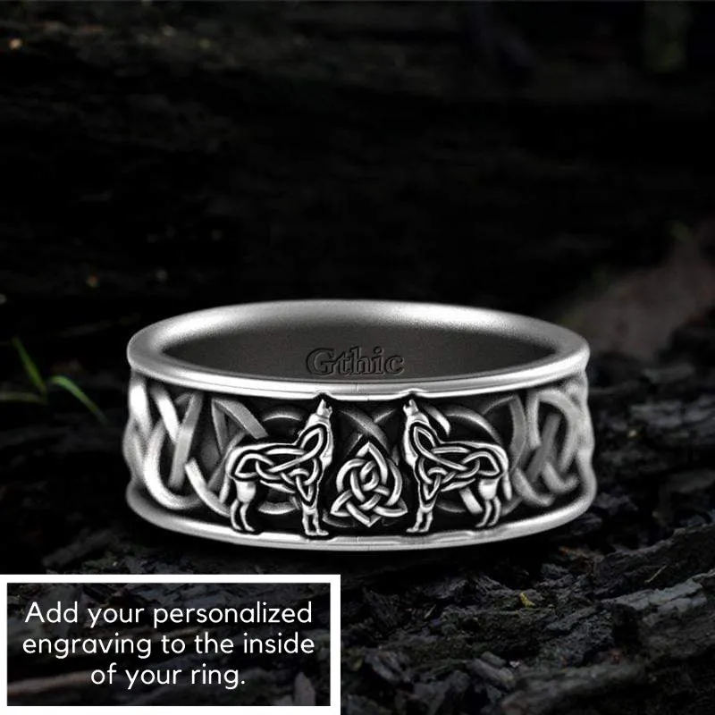 Fenris-wolf Sterling Silver Viking Ring sold by GTHIC product image thumbnail 4