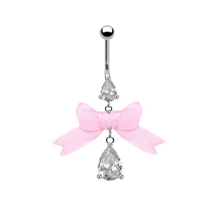 Pink Bow Heart-shaped Alloy Belly Ring sold by GTHIC product image thumbnail 4