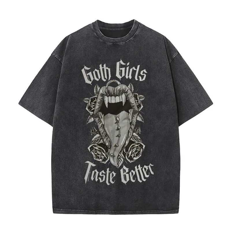 Goth Girls Taste Better Vintage Washed T-shirt sold by GTHIC