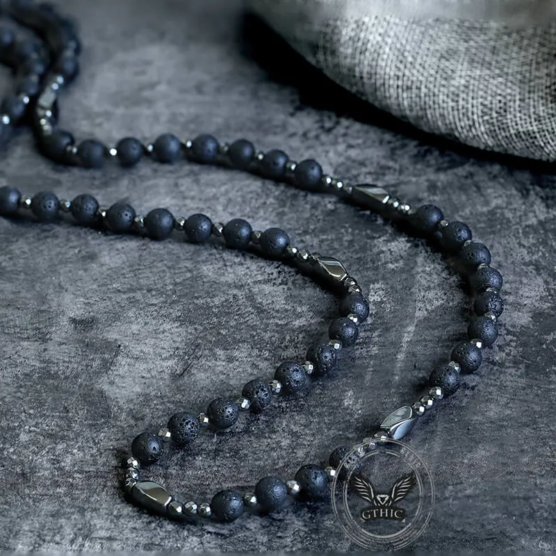 Latin Cross Stone Bead Biker Rosary Necklace sold by GTHIC product image thumbnail 4