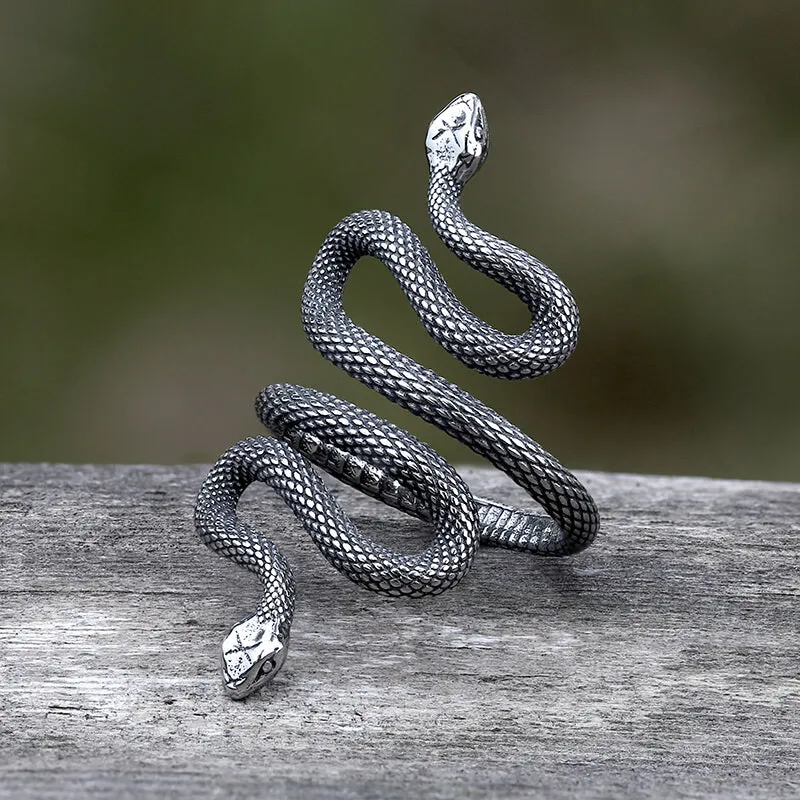 Two Headed Snake Stainless Steel Animal Ring sold by GTHIC