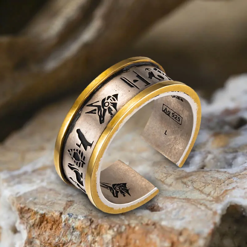 Egyptian Anubis Design Sterling Silver Ring sold by GTHIC