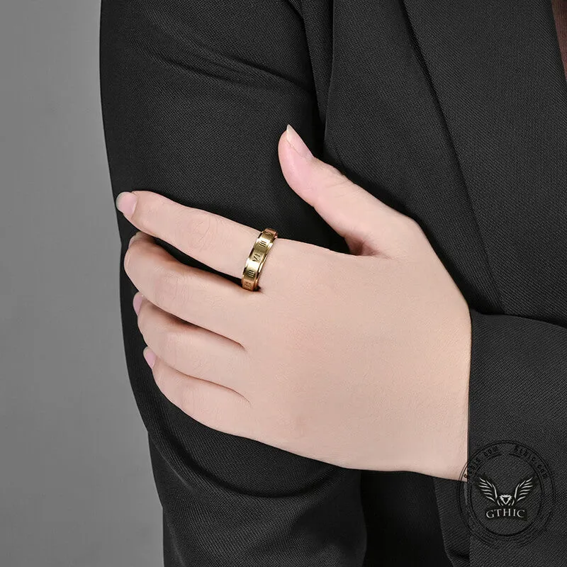 Simple Roman Numeral Stainless Steel Spinner Ring sold by GTHIC product image thumbnail 2