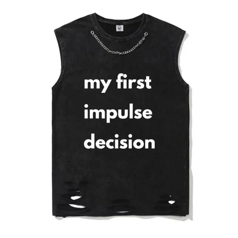 My First Impulse Decision Vintage Washed Cotton Vest Top sold by GTHIC