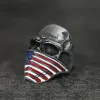 American Flag Stainless Steel Skull Ring sold by GTHIC