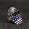 American Flag Stainless Steel Skull Ring sold by GTHIC