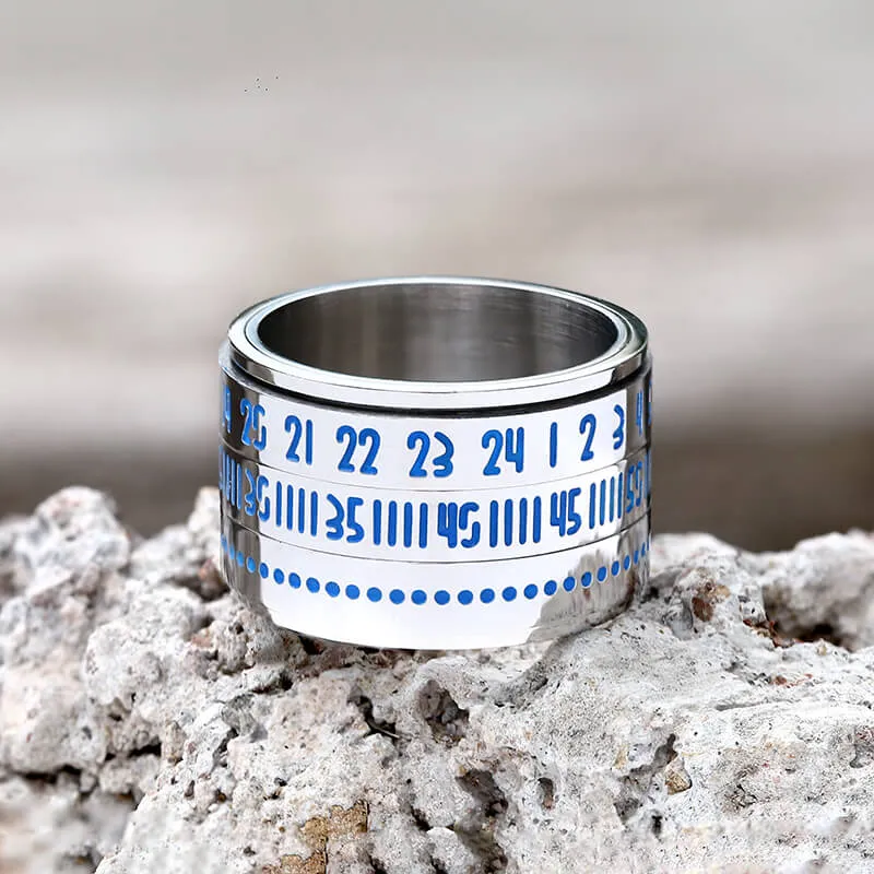Luminous Arabic Numerals Stainless Steel Spinner Ring sold by GTHIC