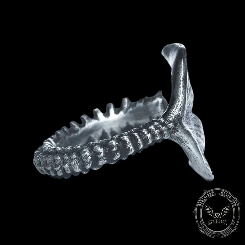 Simple Fishtail Sterling Silver Open Ring sold by GTHIC product image thumbnail 3