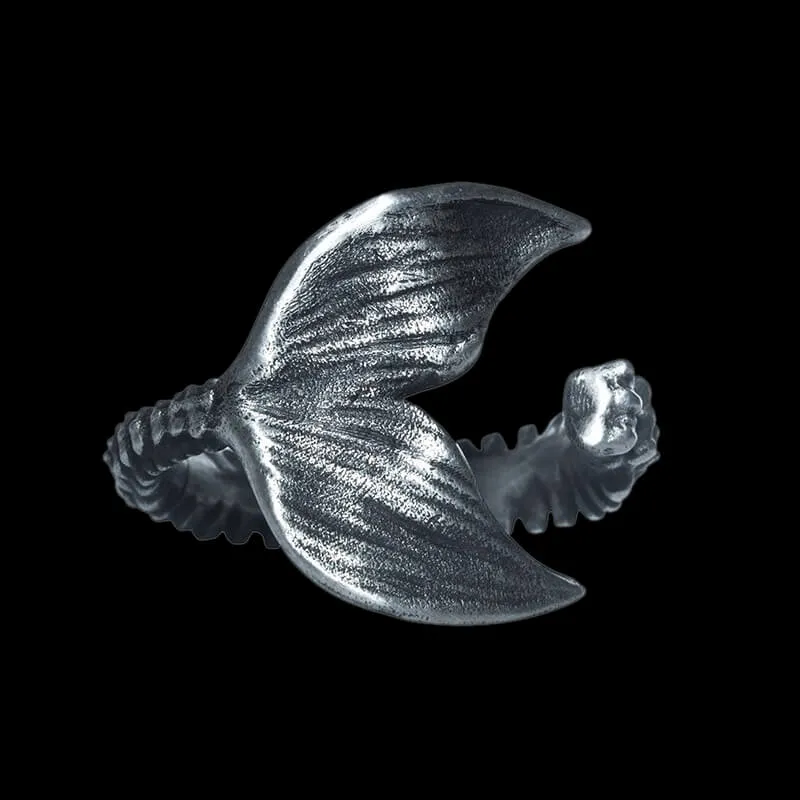 Simple Fishtail Sterling Silver Open Ring sold by GTHIC