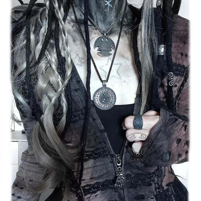 Sun Moon Valknut Stainless Steel Viking Pendant sold by GTHIC product image thumbnail 2