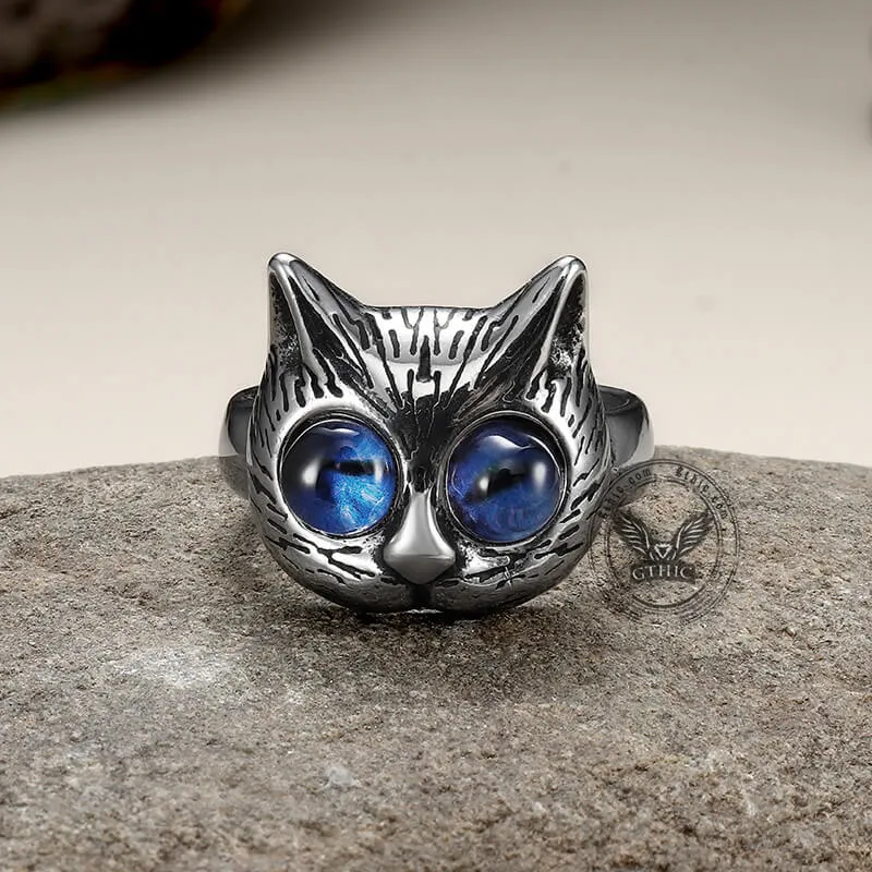 Gem-Eye Cat Head Stainless Steel Ring sold by GTHIC product image thumbnail 4