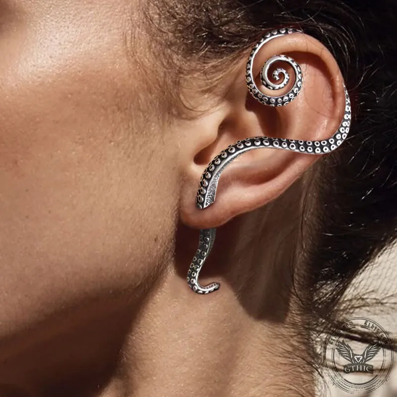 Octopus Tentacles Sterling Silver Ear Cuff Earring sold by GTHIC product image thumbnail 2