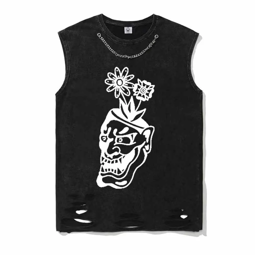 Traditional Tattoos Vintage Washed Vest Top sold by GTHIC