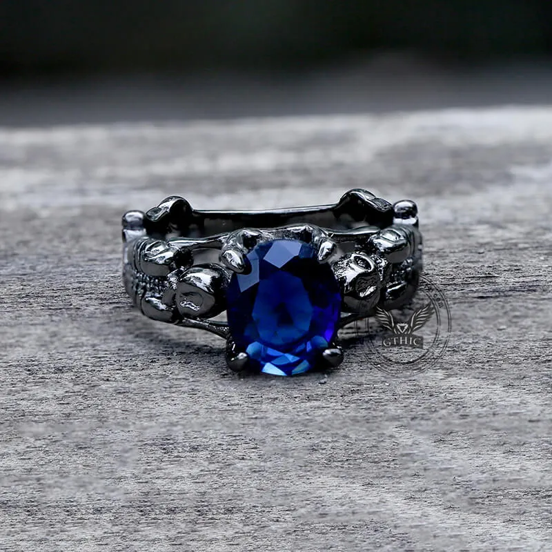 Black Skull Tribute Gem Brass Ring sold by GTHIC product image thumbnail 3