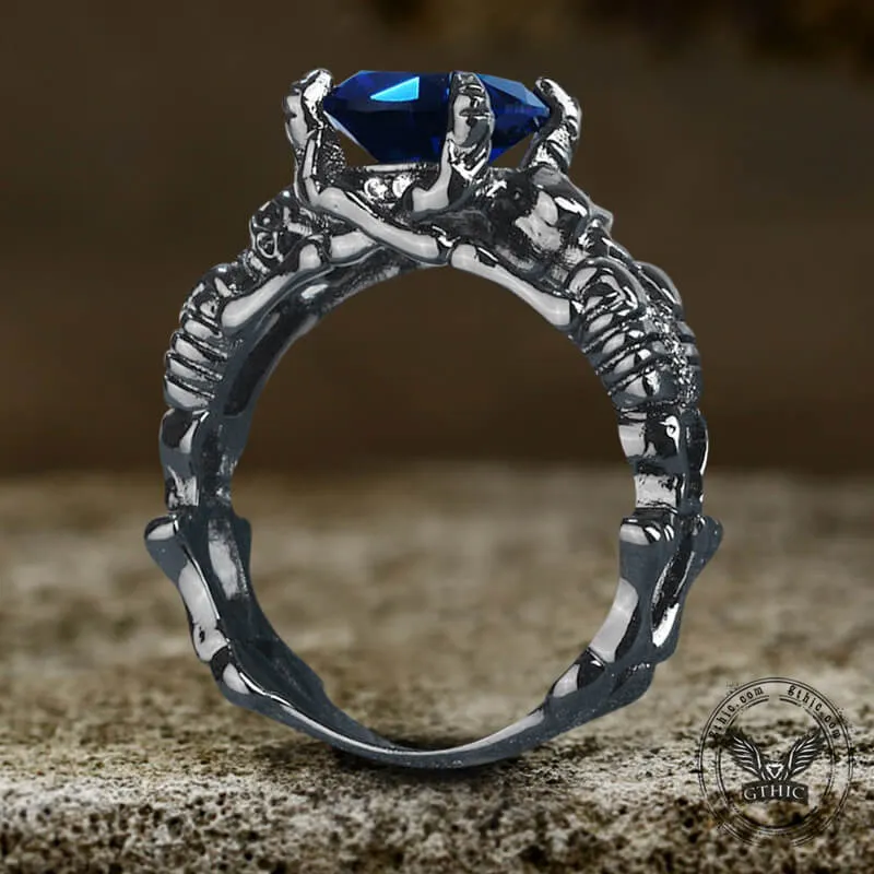 Black Skull Tribute Gem Brass Ring sold by GTHIC product image thumbnail 4