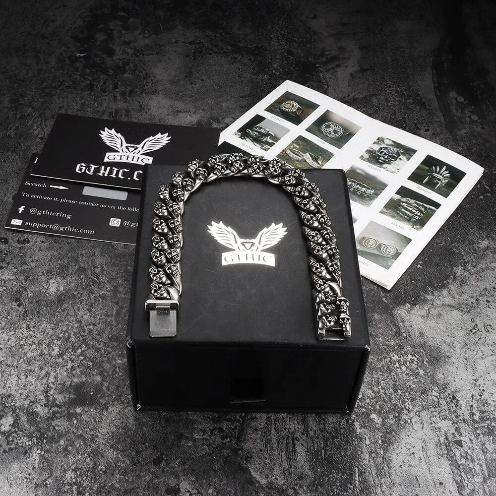 Punk Skull Stainless Steel Bracelet sold by GTHIC product image thumbnail 5