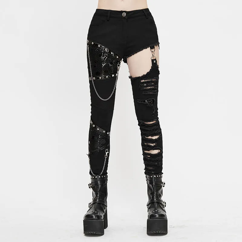 Punk Heavy Metal Chain Women’s Pants sold by GTHIC