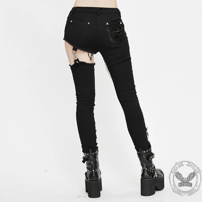 Punk Heavy Metal Chain Women’s Pants sold by GTHIC product image thumbnail 3