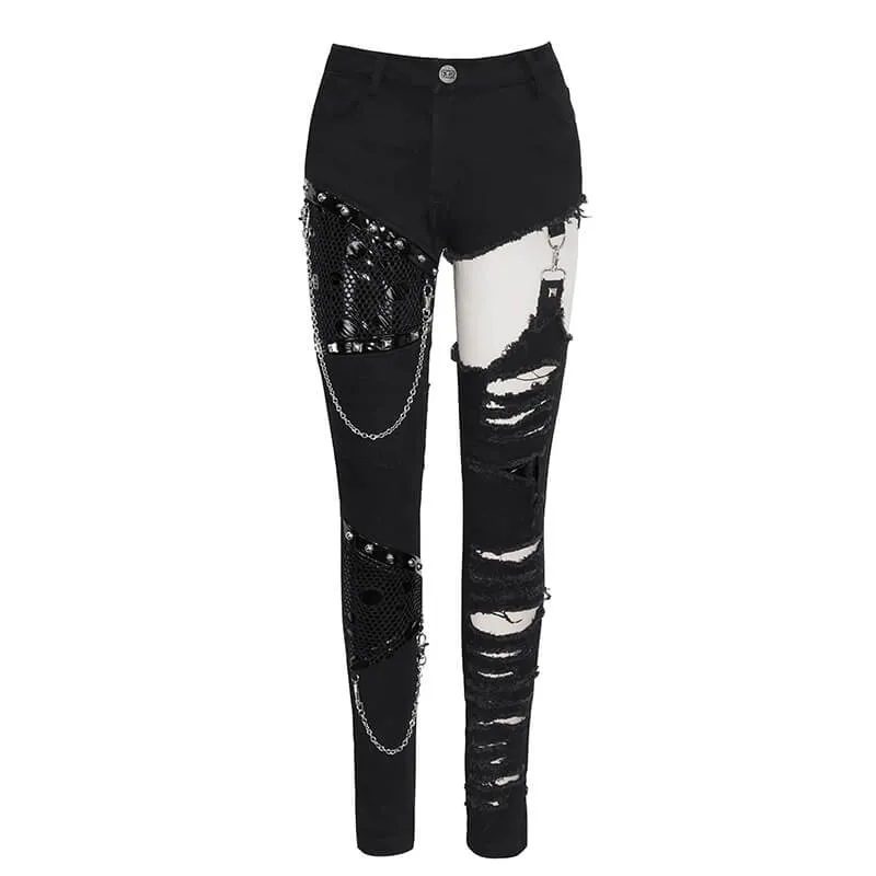 Punk Heavy Metal Chain Women’s Pants sold by GTHIC product image thumbnail 4