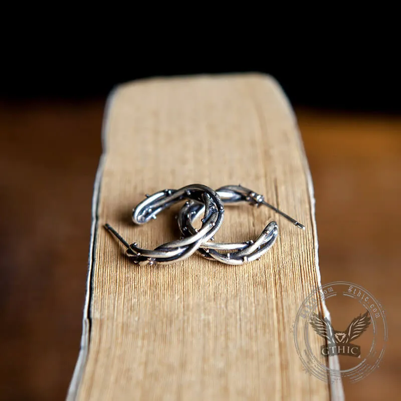Winding Thorns Sterling Silver Stud Earrings sold by GTHIC product image thumbnail 4