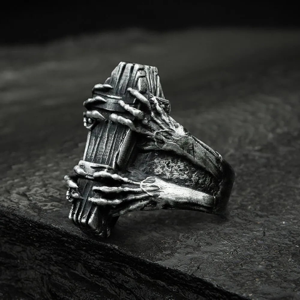 Ghost Claw Coffin Stainless Steel Ring sold by GTHIC