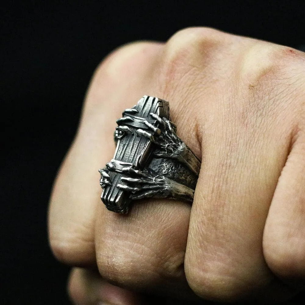 Ghost Claw Coffin Stainless Steel Ring sold by GTHIC product image thumbnail 5