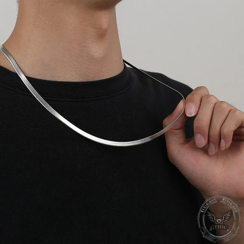 Flat Snake Chain Sterling Silver Necklace sold by GTHIC product image thumbnail 2