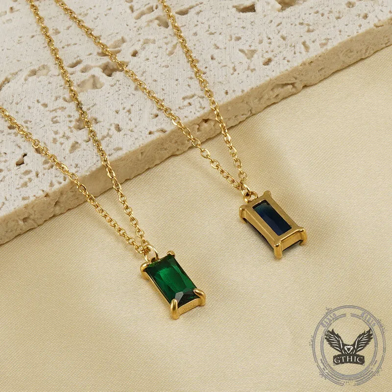 Simple Square Zircon Stainless Steel Necklace sold by GTHIC product image thumbnail 2