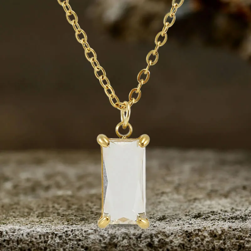 Simple Square Zircon Stainless Steel Necklace sold by GTHIC product image thumbnail 4