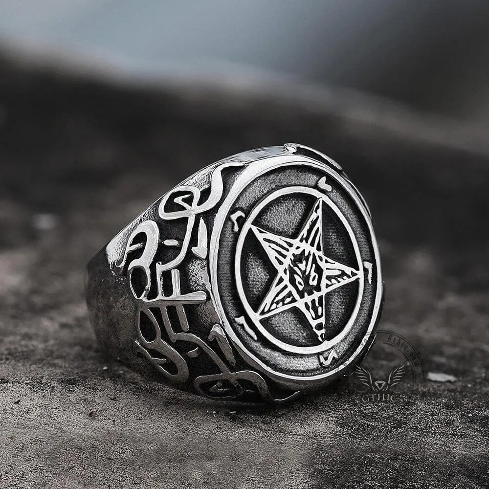 Sigil of Baphomet Stainless Steel Satan Ring sold by GTHIC product image thumbnail 4