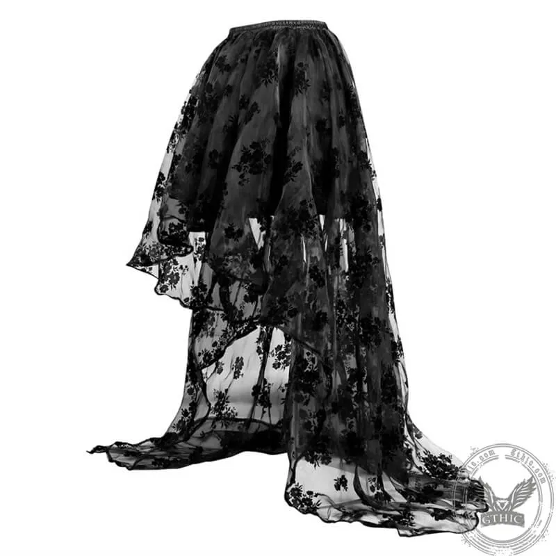 Irregular Lace Gothic Wedding Skirt sold by GTHIC product image thumbnail 2