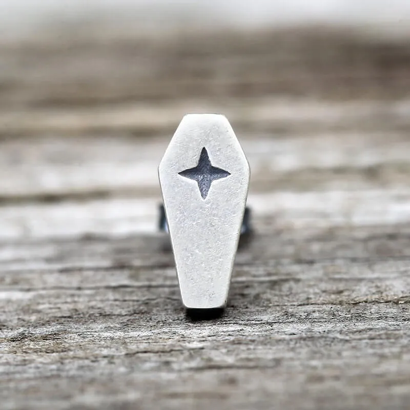 Gothic Coffin Cross Sterling Silver Stud Earring sold by GTHIC product image thumbnail 3